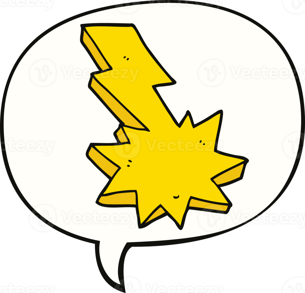 cartoon lightning strike and speech bubble png