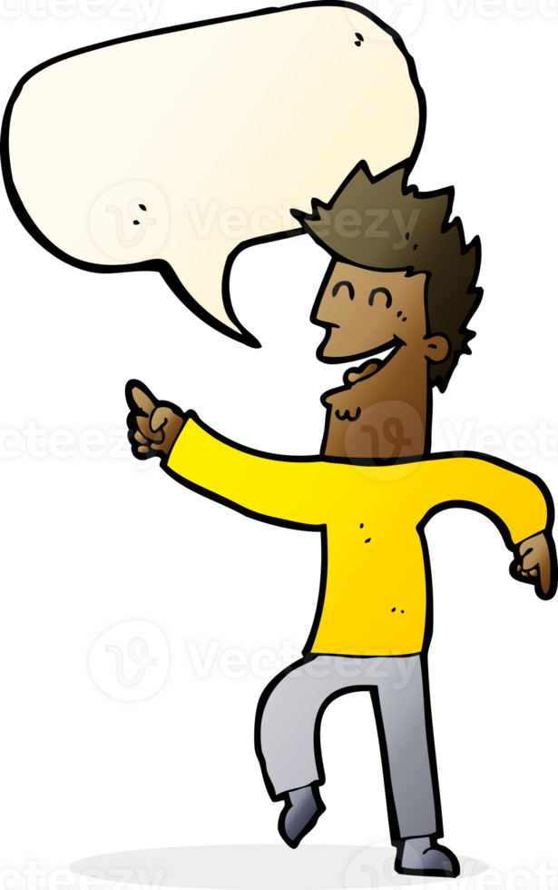 cartoon man pointing and laughing with speech bubble png