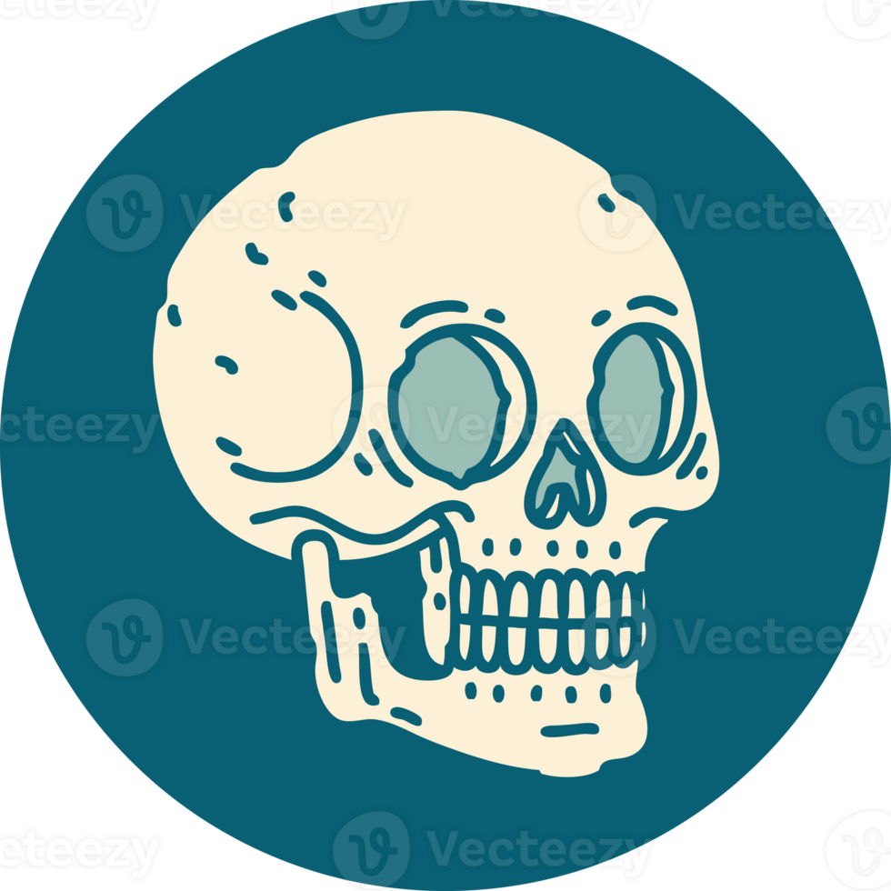 tattoo style icon of a skull png