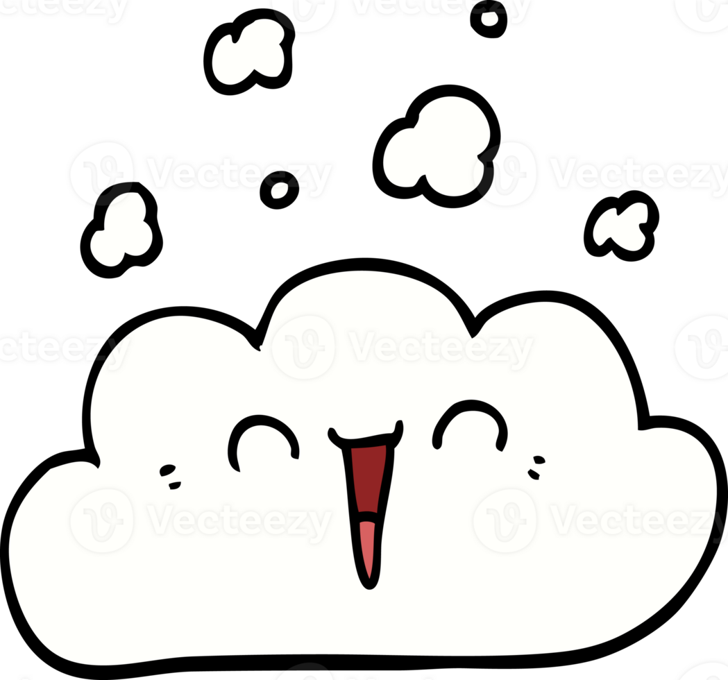cartoon doodle happy cloud png