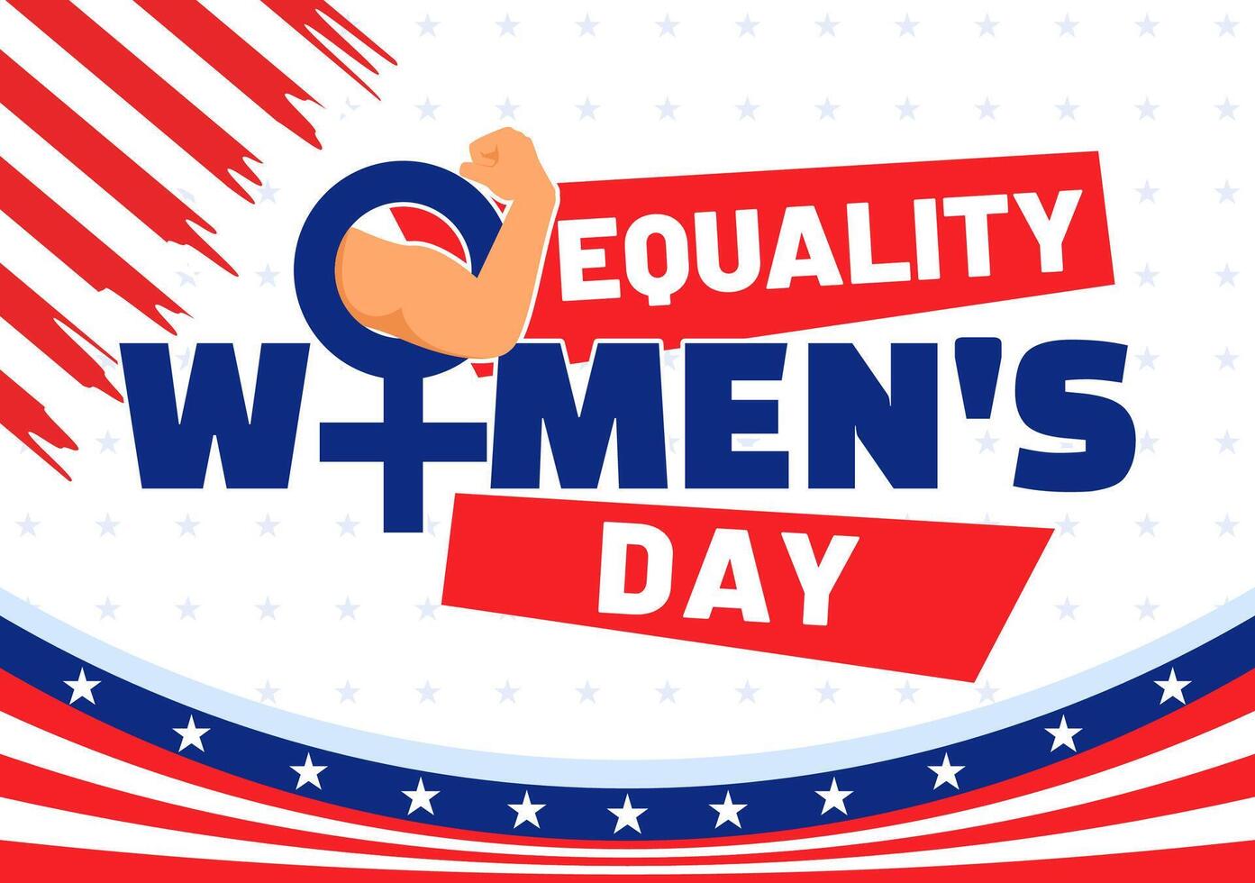 Illustration for Womens Equality Day in the United States on August 26 with featuring Women Rights History Month and the American Flag Background vector