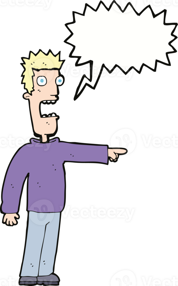 cartoon terrified man with speech bubble png