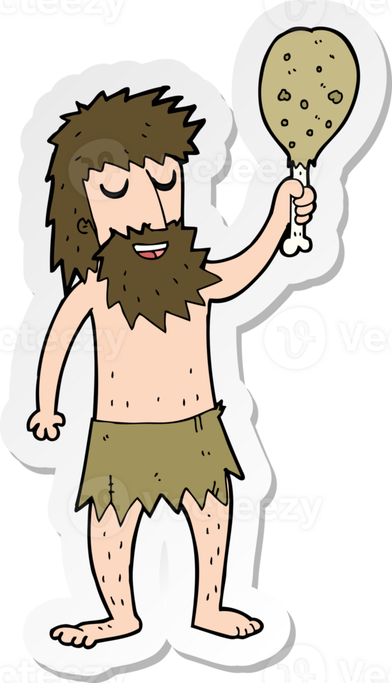 sticker of a cartoon cave man png