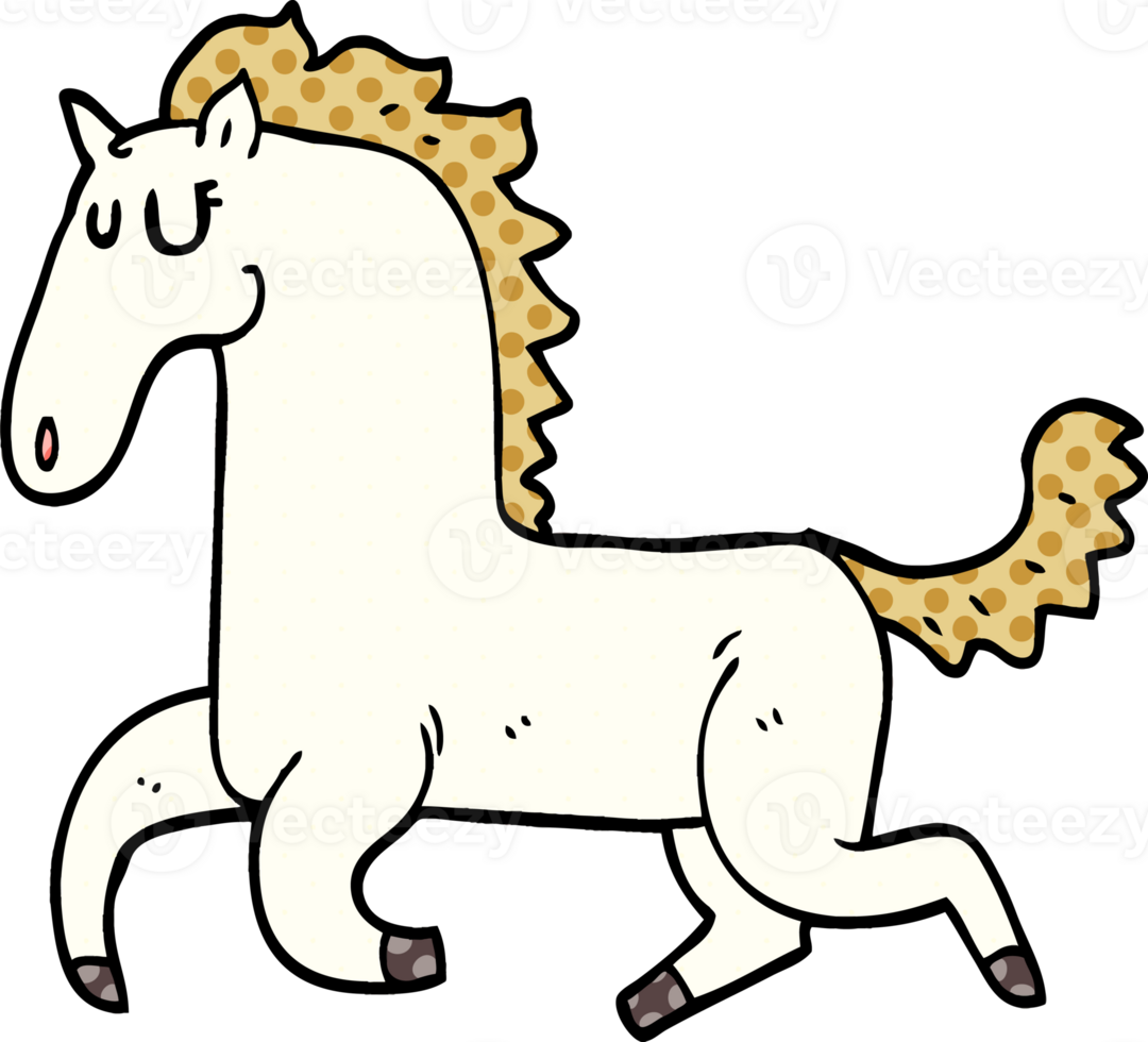 cartoon doodle running horse png