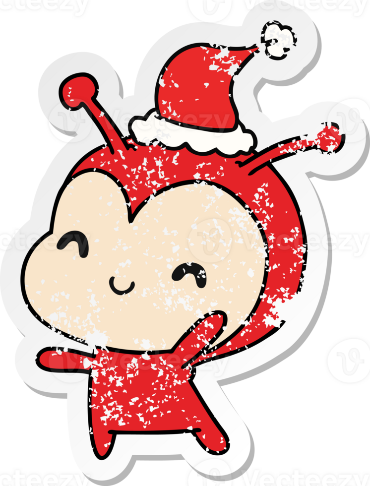 desenho de adesivo angustiado de natal da joaninha kawaii png
