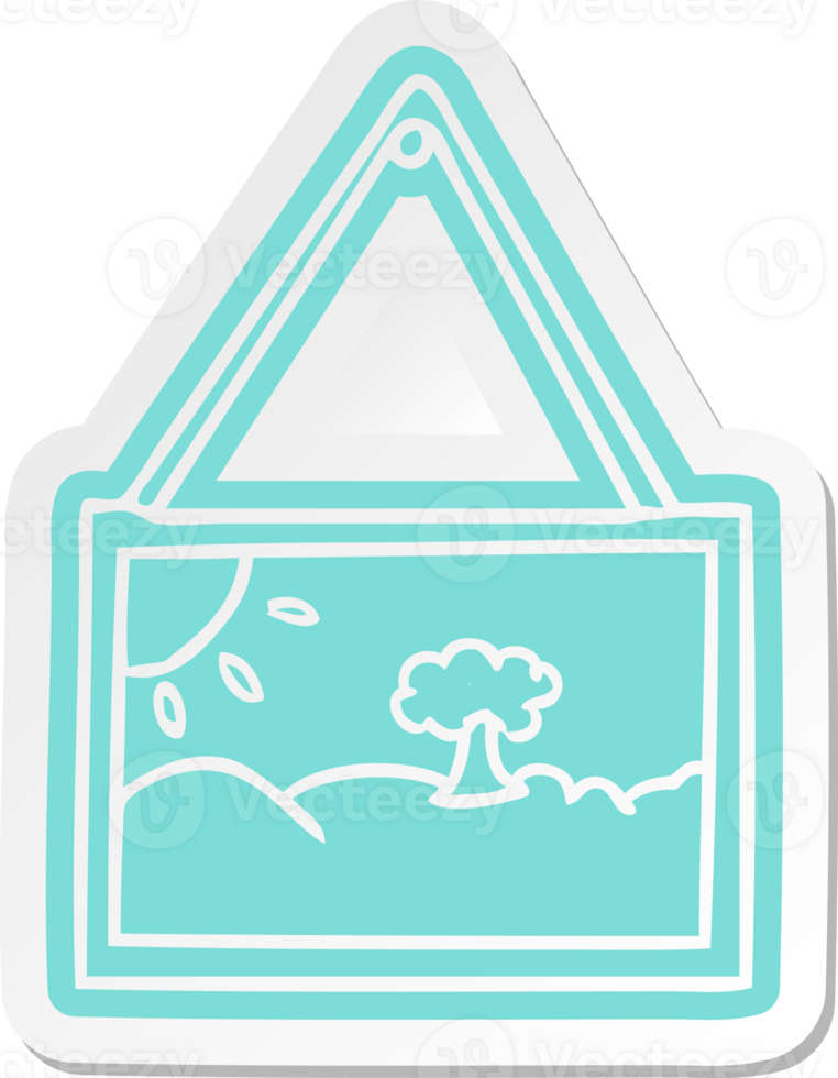 cartoon sticker of a picture in frame png
