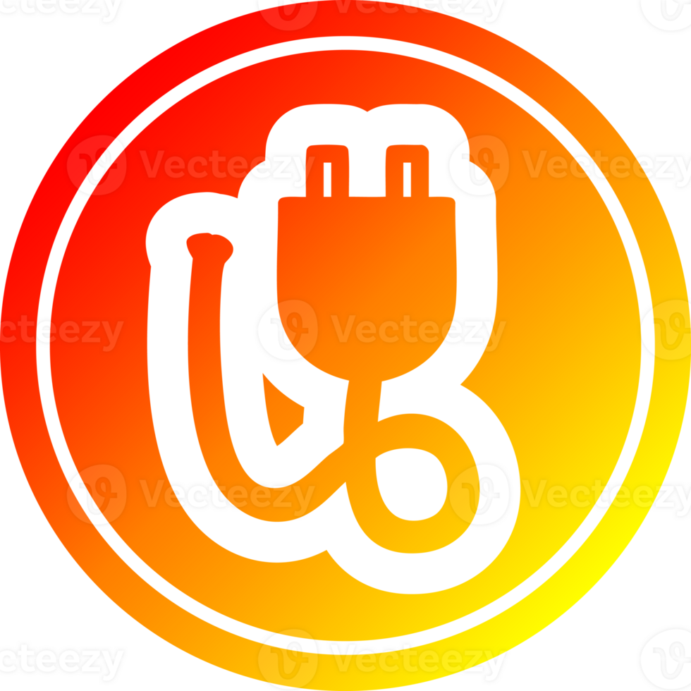 electrical plug circular in hot gradient spectrum png
