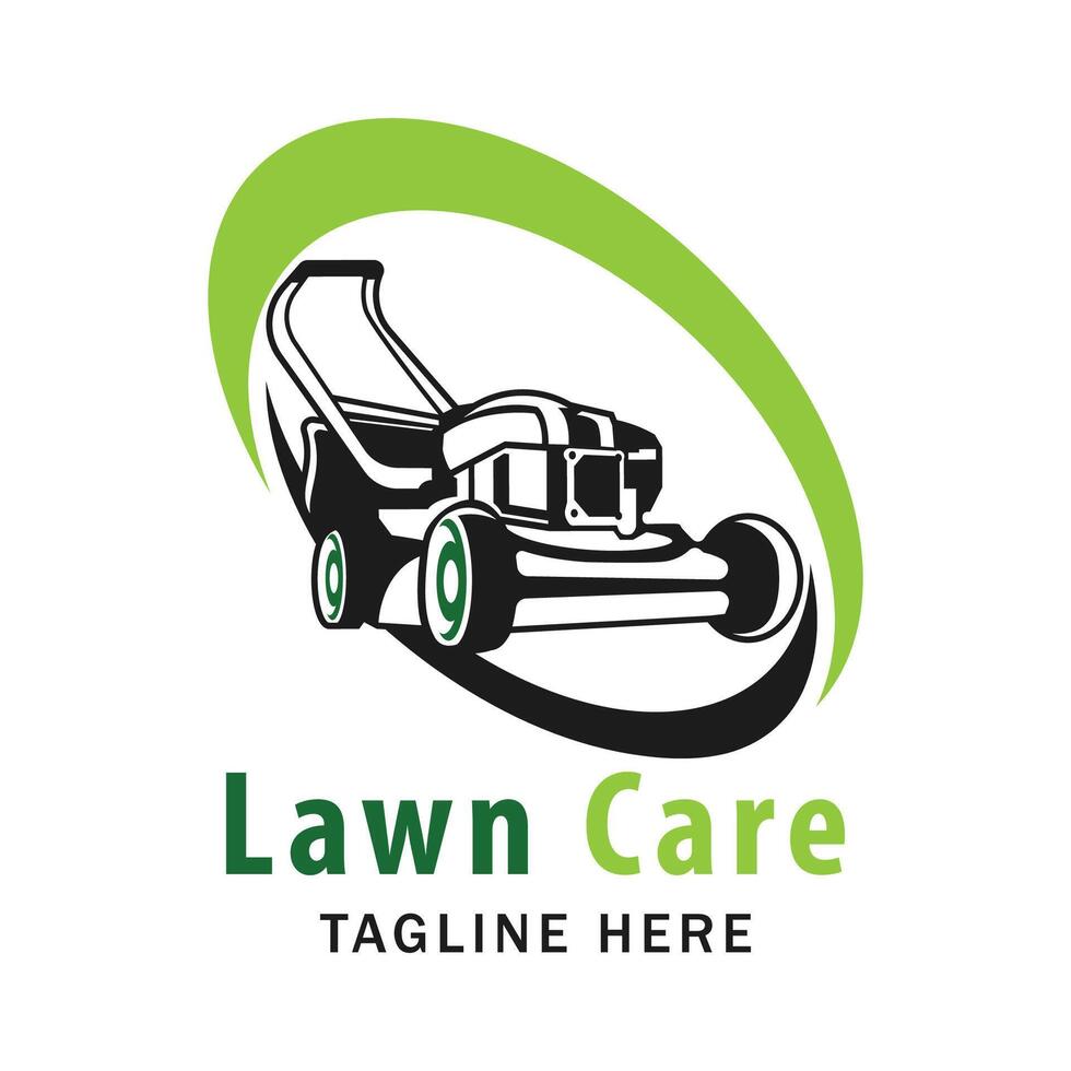 Lawncare logo design template, Lawn mower logo clipart. Suitable for landscaping business. vector