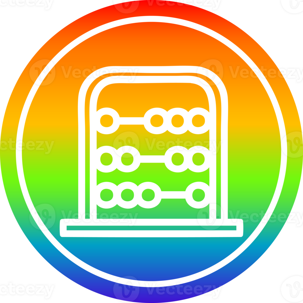 traditional abacus circular in rainbow spectrum png