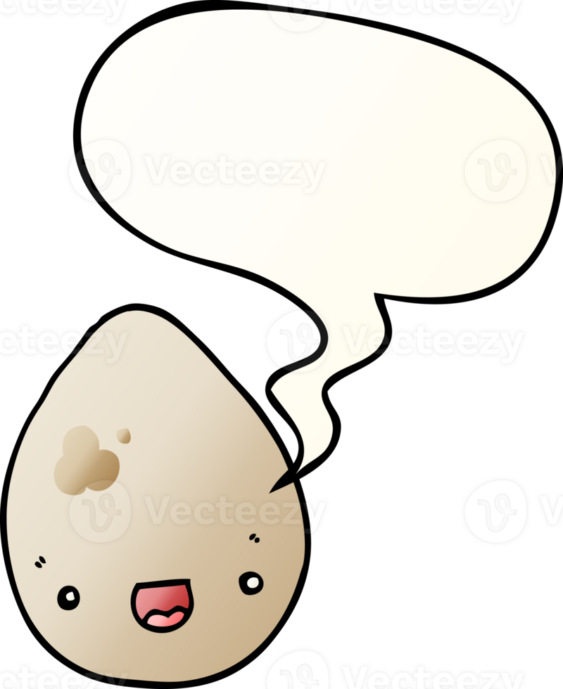 cartoon egg and speech bubble in smooth gradient style png