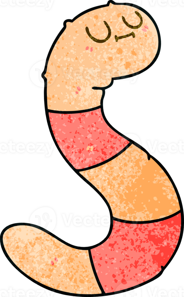 quirky hand drawn cartoon worm png