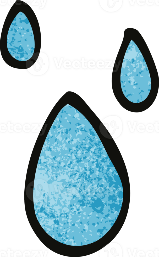 cartoon doodle rain drops png
