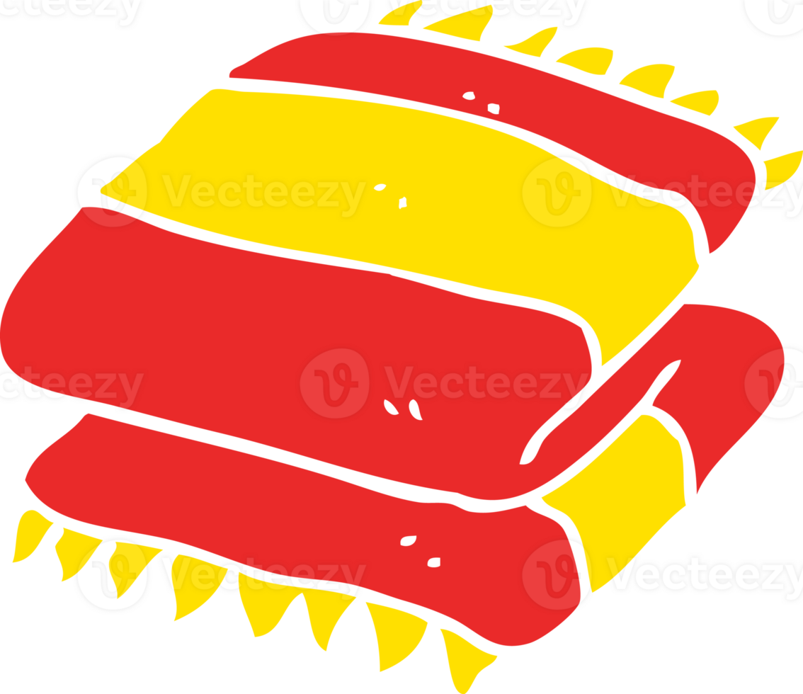 flat color illustration of a cartoon folded towel png