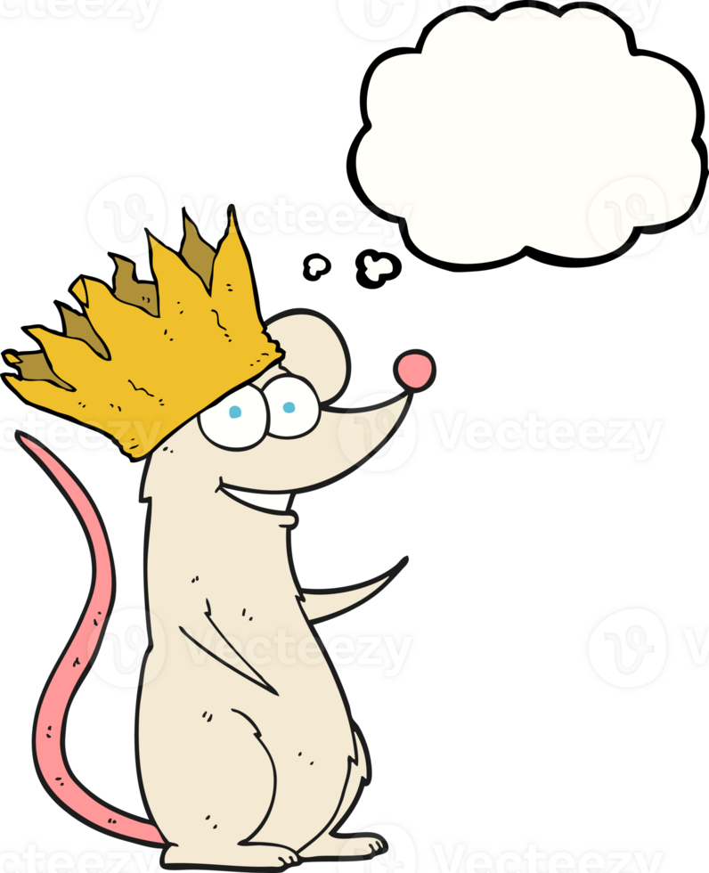 thought bubble cartoon mouse wearing crown png