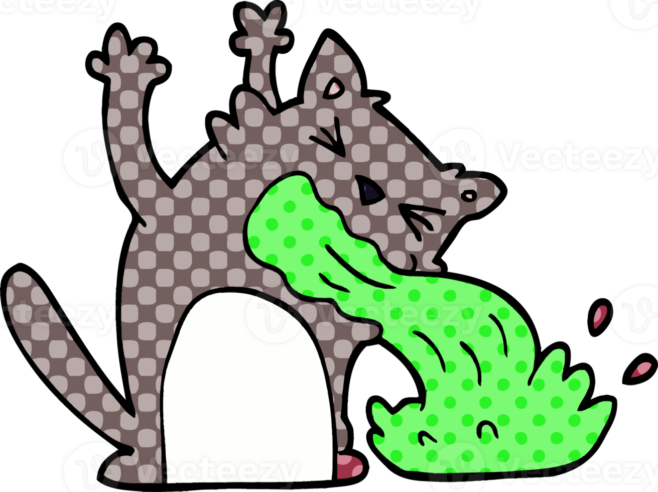 cartoon doodle of an ill cat png