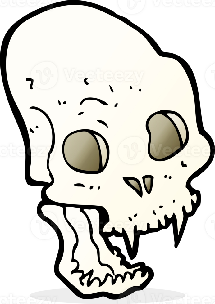 cartoon spooky vampire skull png