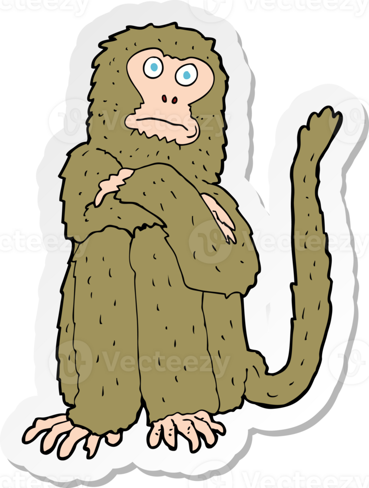 sticker of a cartoon monkey png