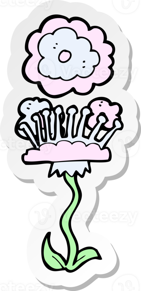 sticker of a cartoon flower png