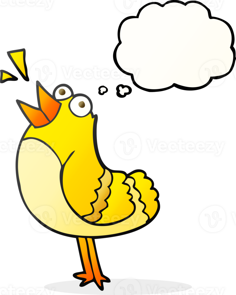 thought bubble cartoon bird png