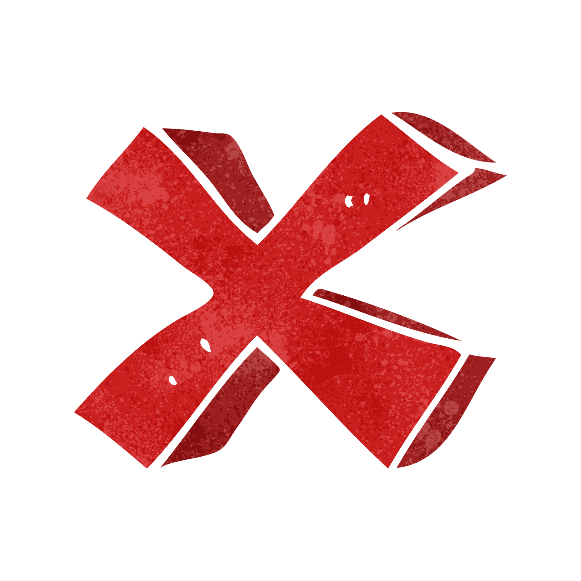 retro cartoon negative x symbol 45274046 PNG