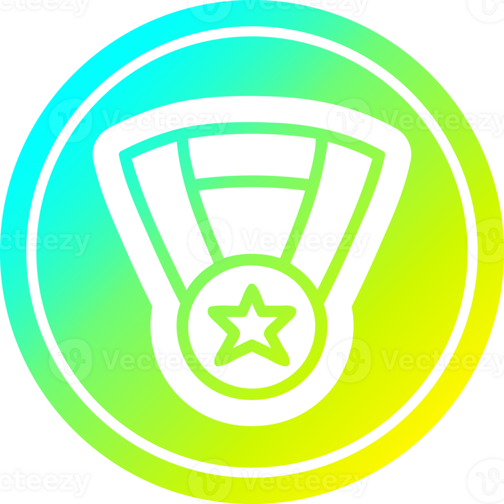 medal award in cold gradient spectrum png