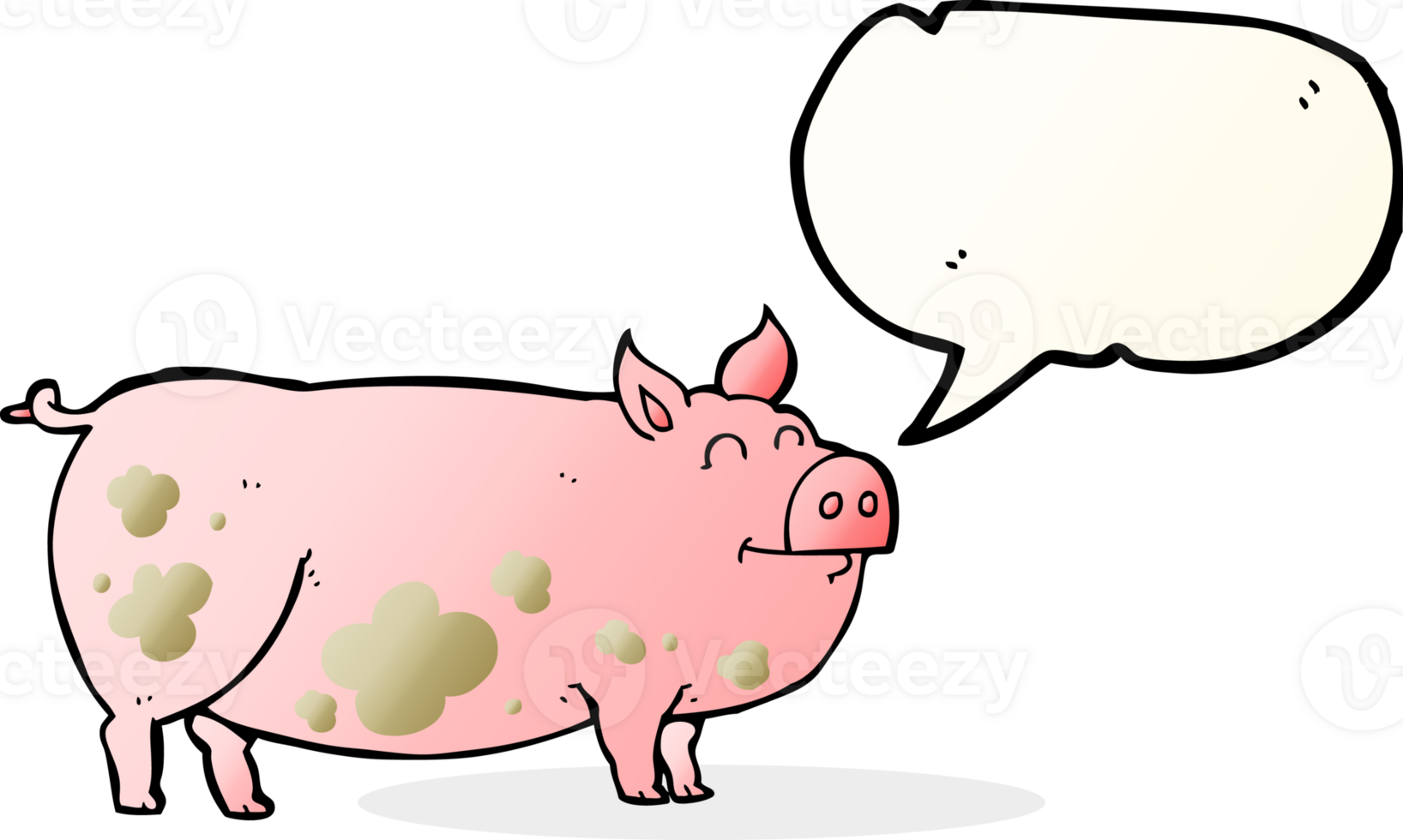 speech bubble cartoon muddy pig png