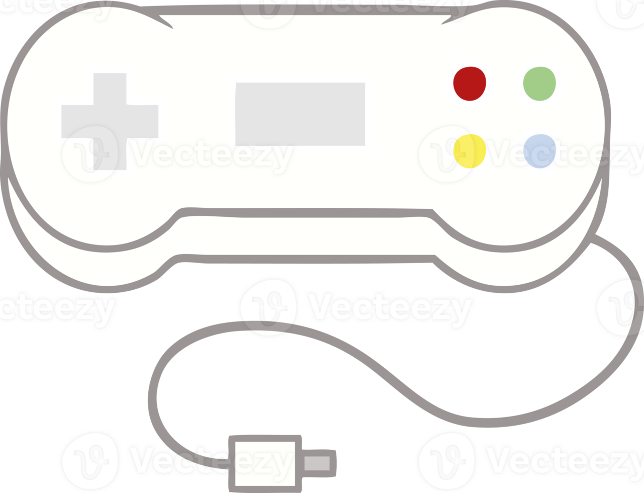 flat color retro cartoon game controller png