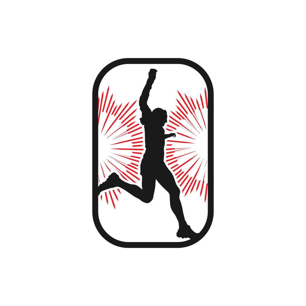 Runner frame art logo graphic illustration, sticker badge vector