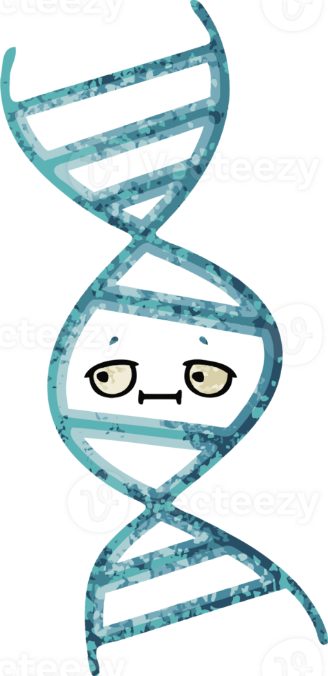 retro illustration style cartoon DNA strand png