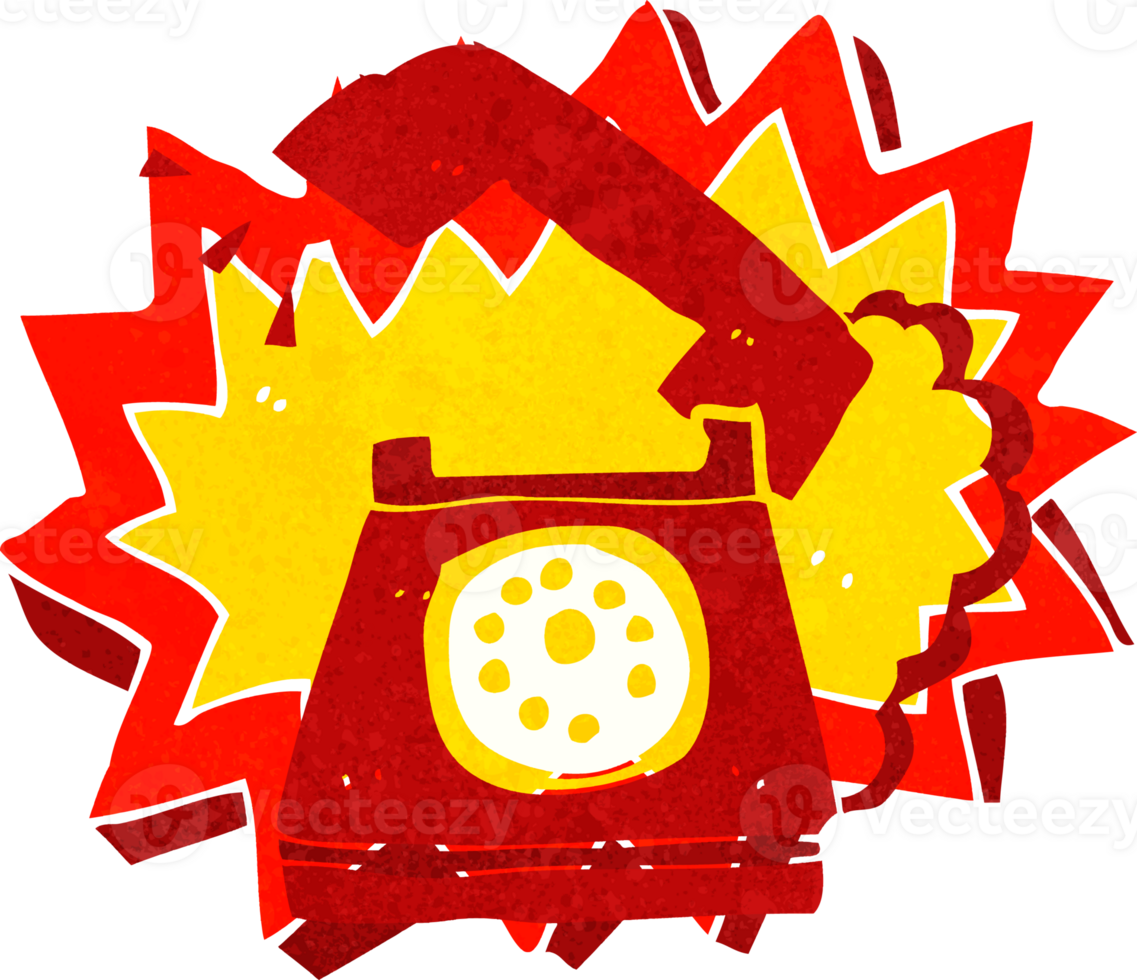 cartoon ringing telephone png