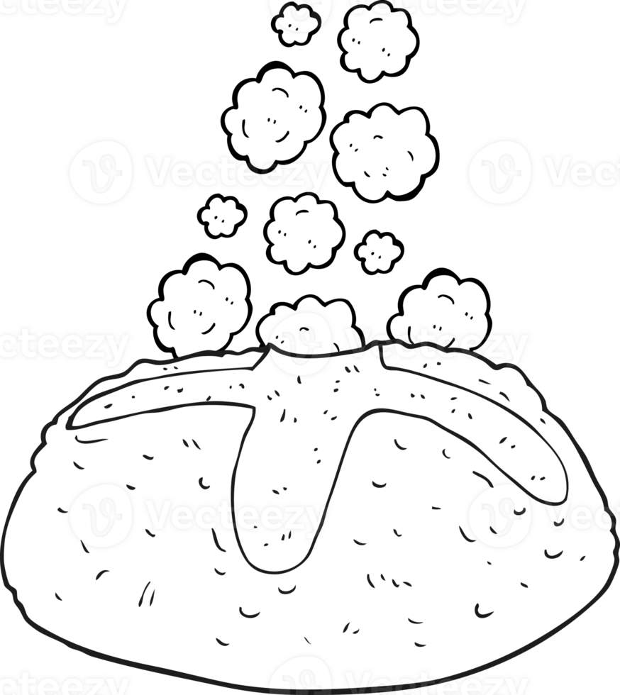 black and white cartoon loaf of bread png