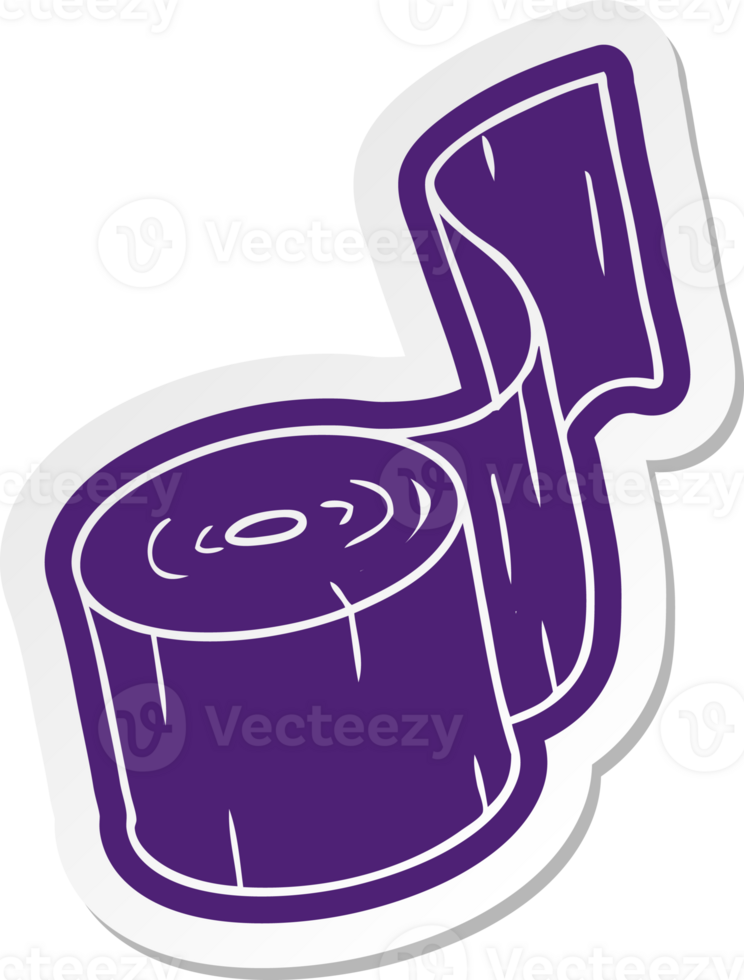cartoon sticker of a toilet roll png