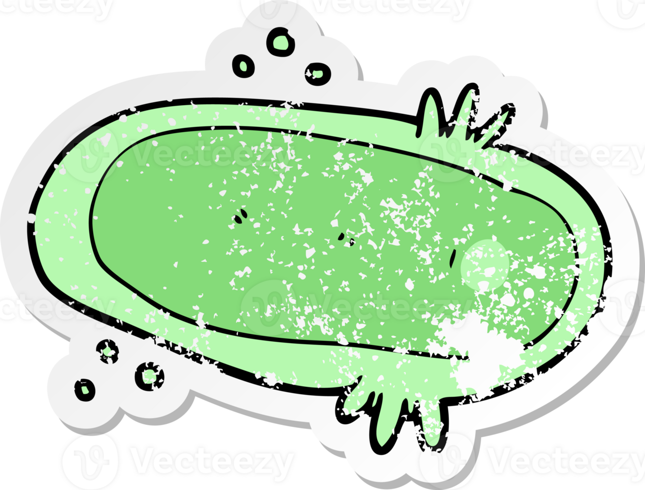 distressed sticker of a cartoon amoeba png