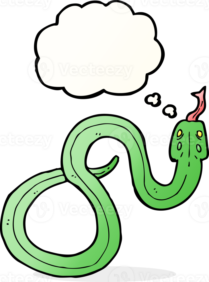 cartoon snake with thought bubble png