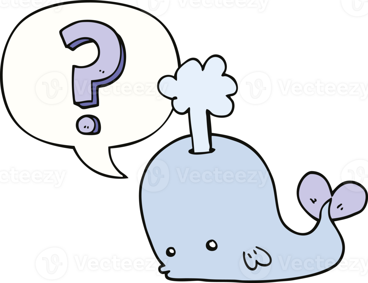 cartoon curious whale and speech bubble png