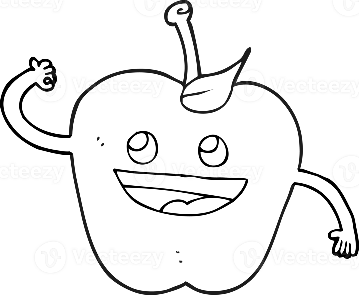 black and white cartoon apple png