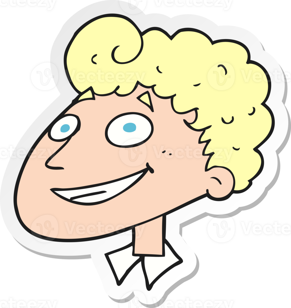 sticker of a cartoon happy man png