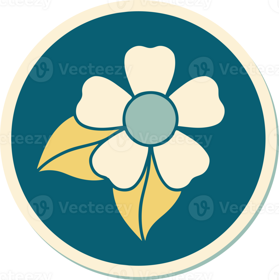 tattoo style sticker of a flower png