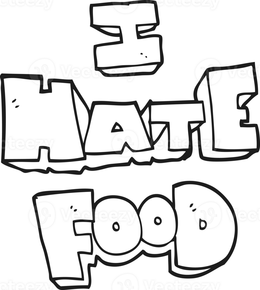 black and white cartoon i hate food symbol png