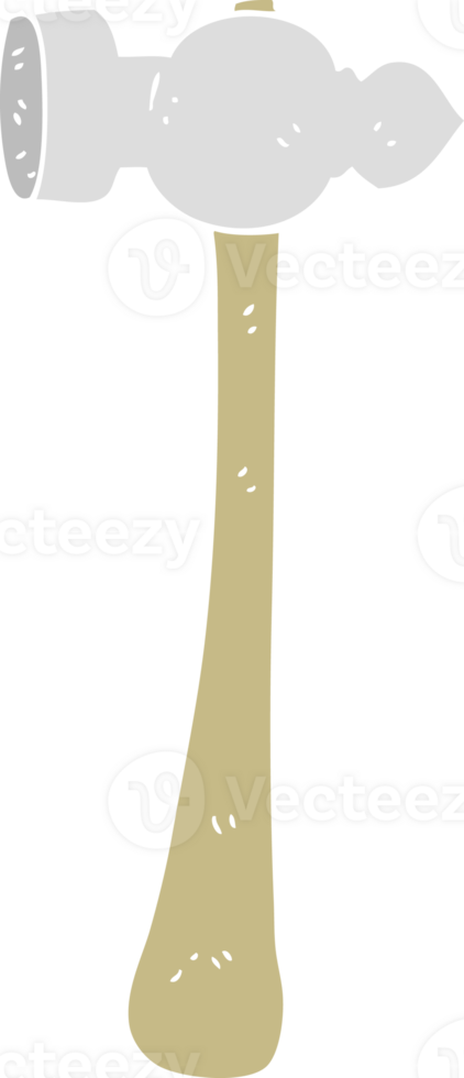 flat color illustration of a cartoon hammer png