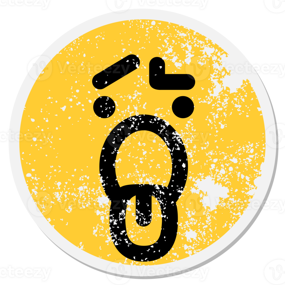 tired confused face circular sticker png