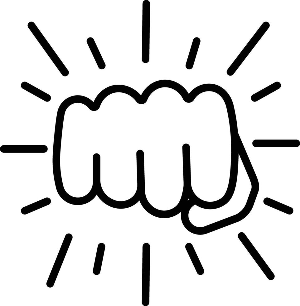 Fist outline illustration vector