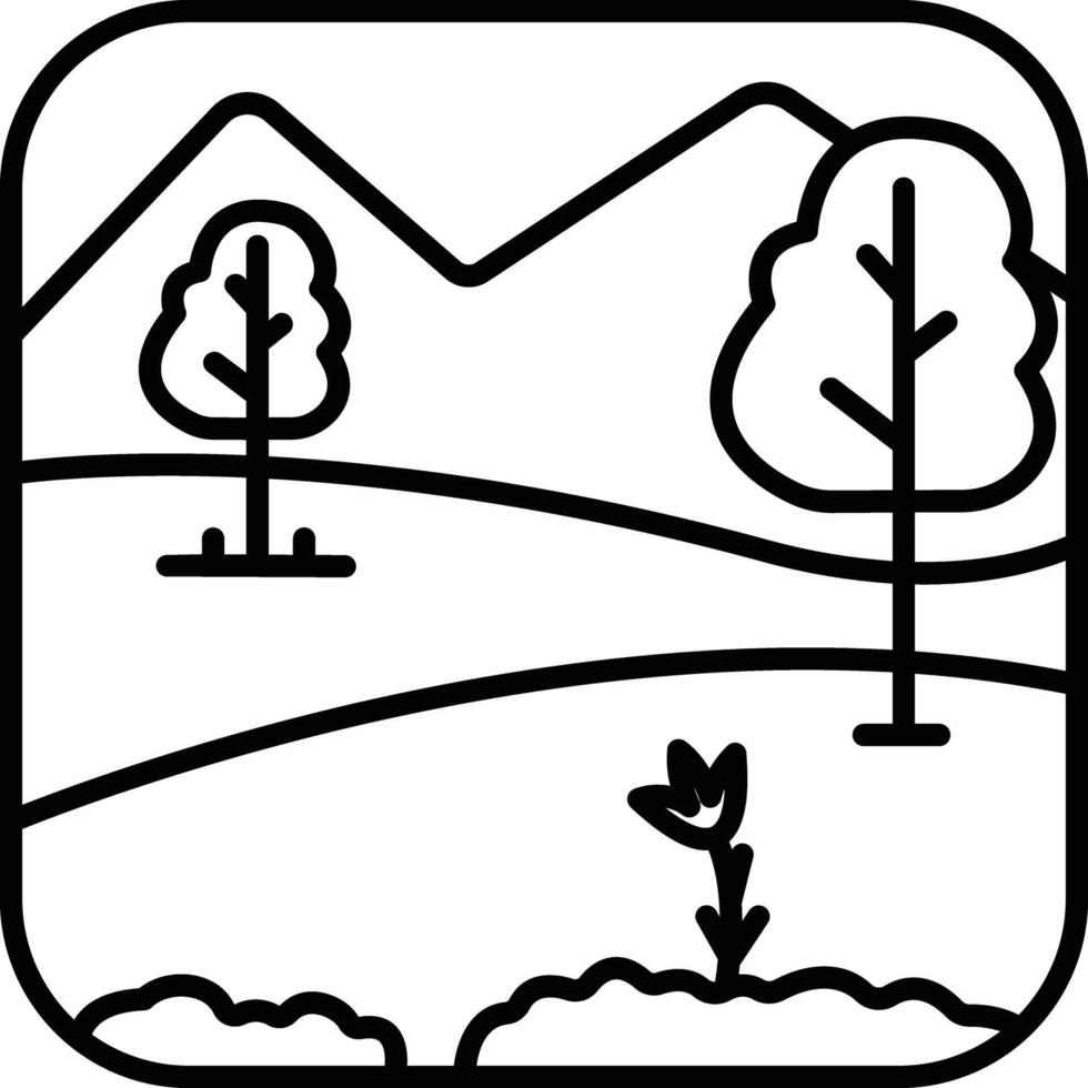 landscape outline illustration vector