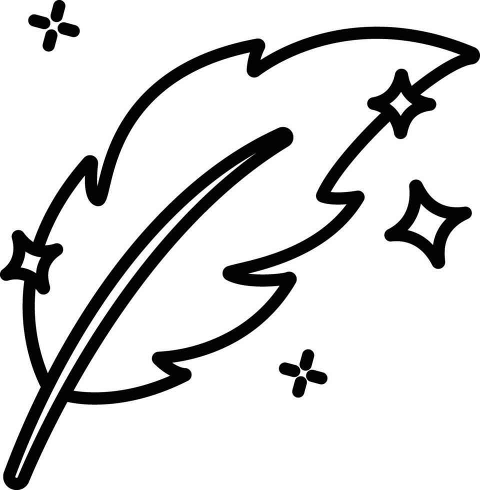 Quill outline illustration vector