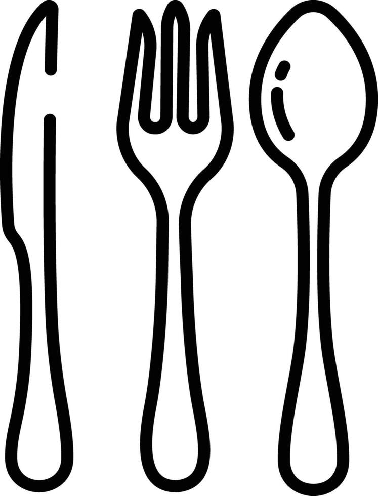 Cutlery outline illustration vector
