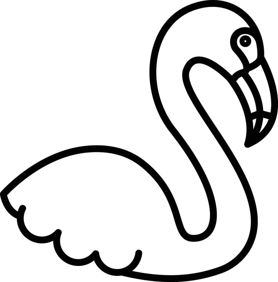 Flamingo outline illustration vector