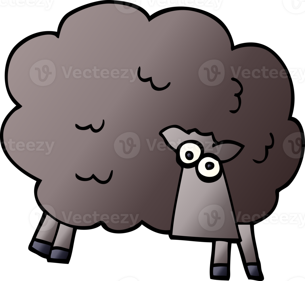 cartoon doodle black sheep png