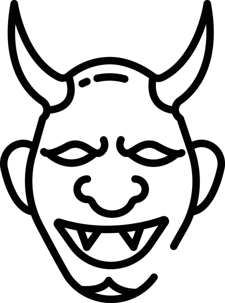 Oni outline illustration vector