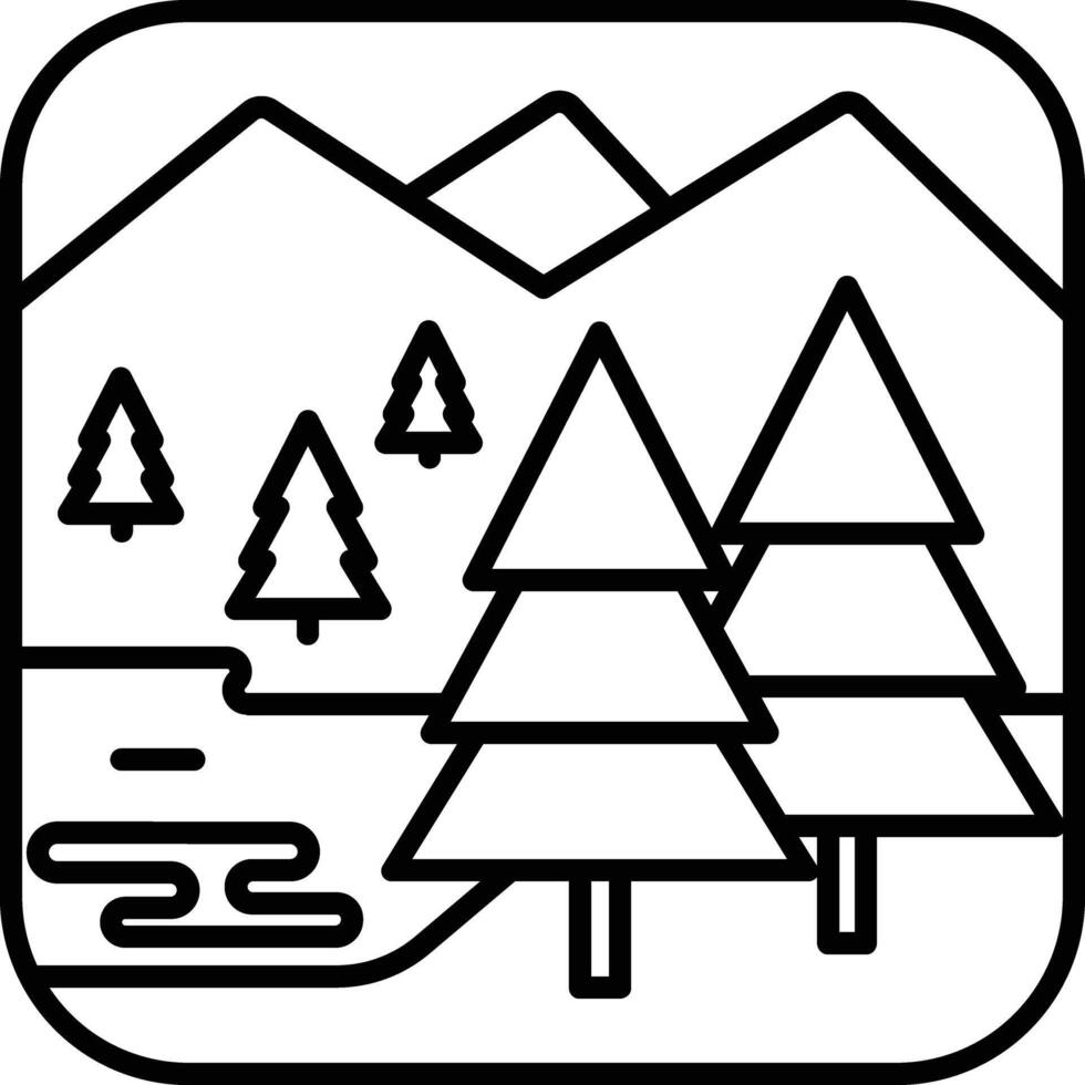 landscape outline illustration vector