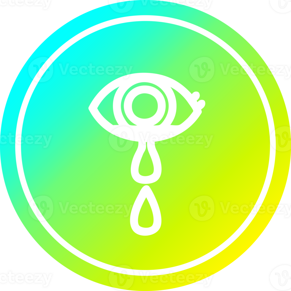 crying eye circular in cold gradient spectrum png